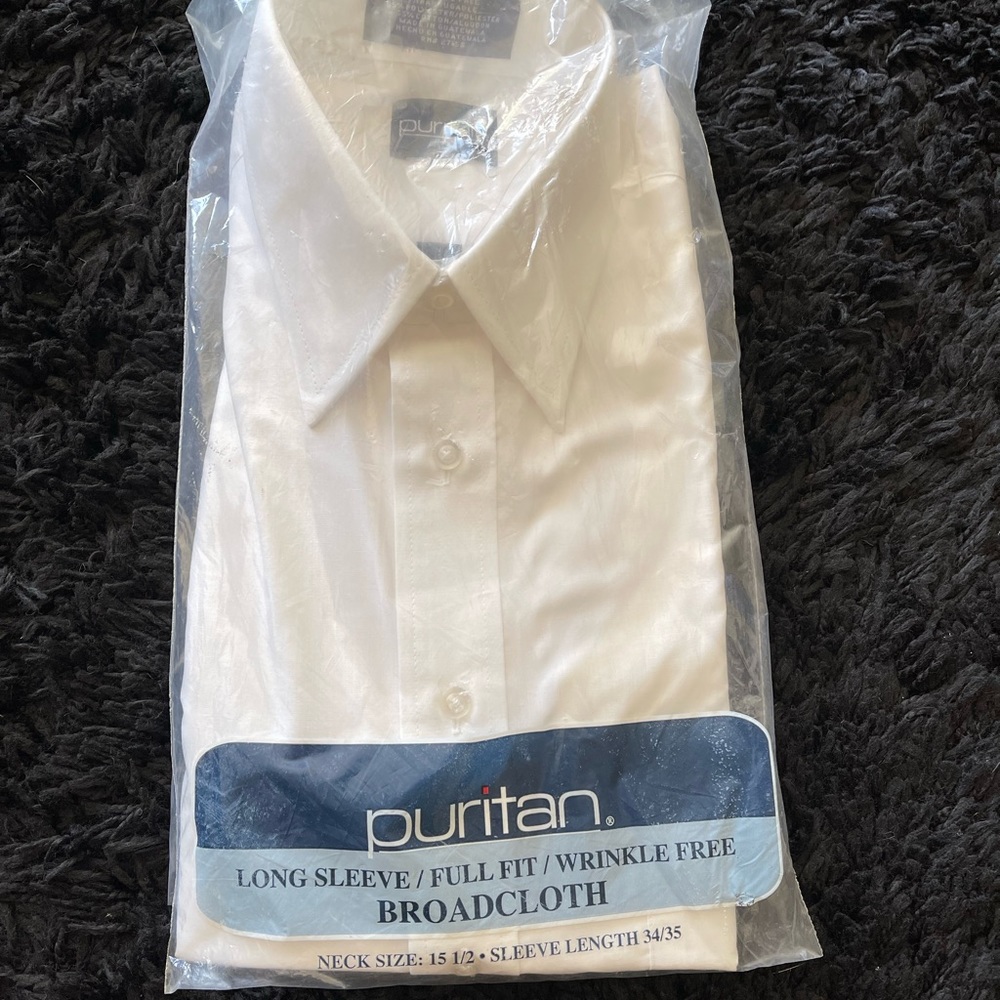 Puritan White Mens Dress Shirt 15 1/2